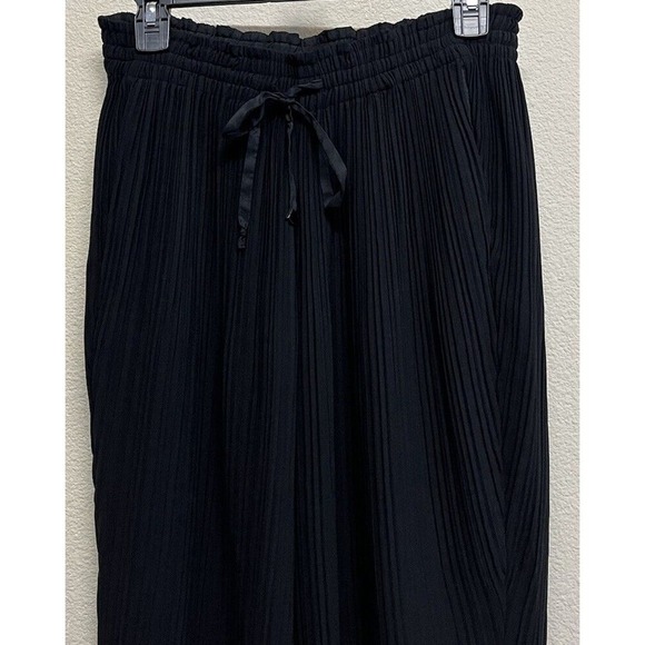 AYR Pleaded Barrel Leg Jogger Pants Size S Black Side Slits Drawcord - Picture 12 of 12